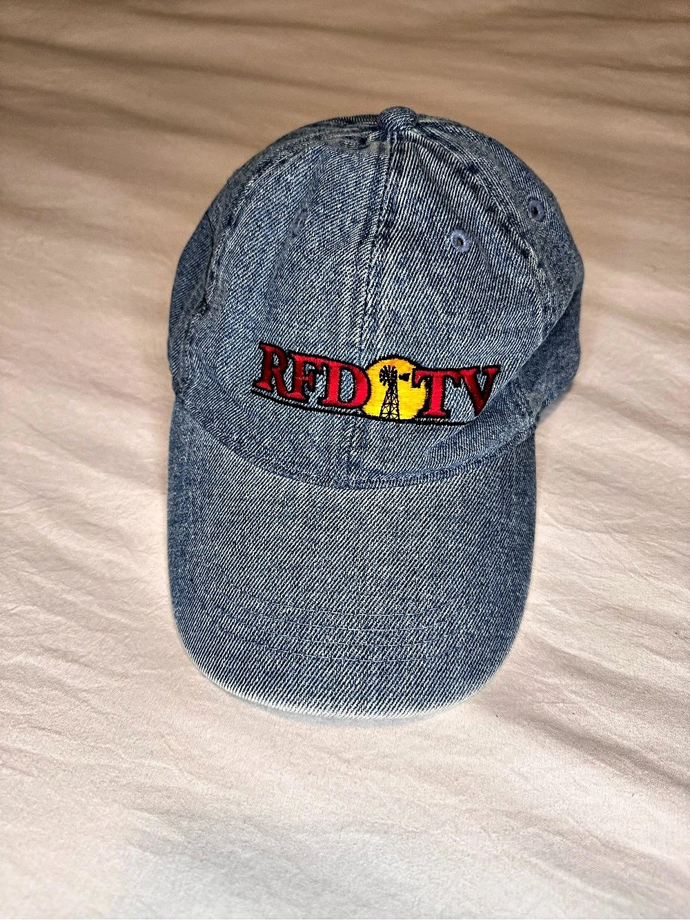 RFD-TV vintage Denim Baseball Cap Red TV Embroidered